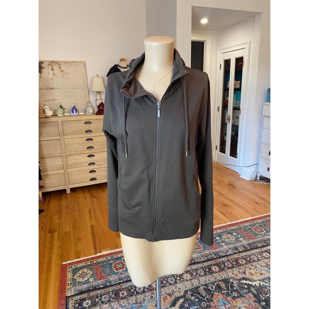 Tom Tailor Womens Full Zip Funnel Neck Sweatshirt Brown Size M Long Sleeve